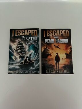 I Escaped Book Set — Pirates in the Caribbean & WWII Pearl Harbor (Blue, Orange)
